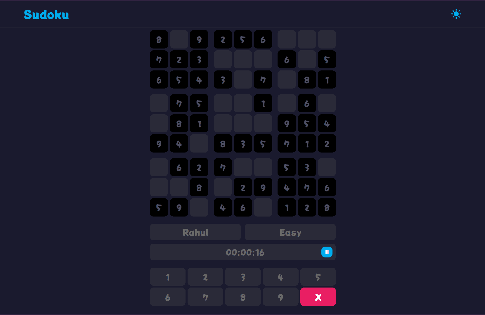 Sudoku screenshot 2